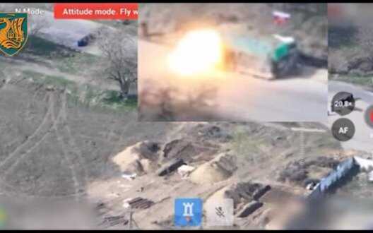 Marines attacked enemy checkpoint with occupiers with drone. VIDEO