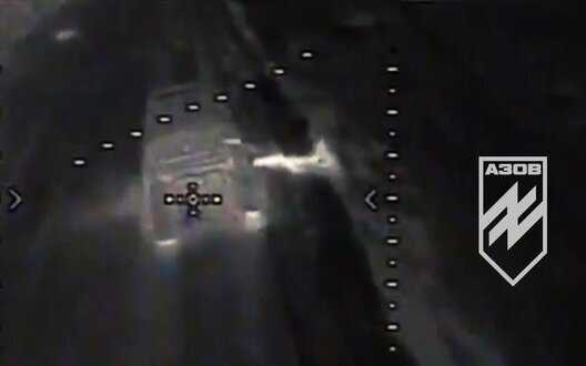 Night drones of 12th "Azov" brigade destroy TOS-1 "Solntsepyok" flamethrower system near Terny. VIDEO
